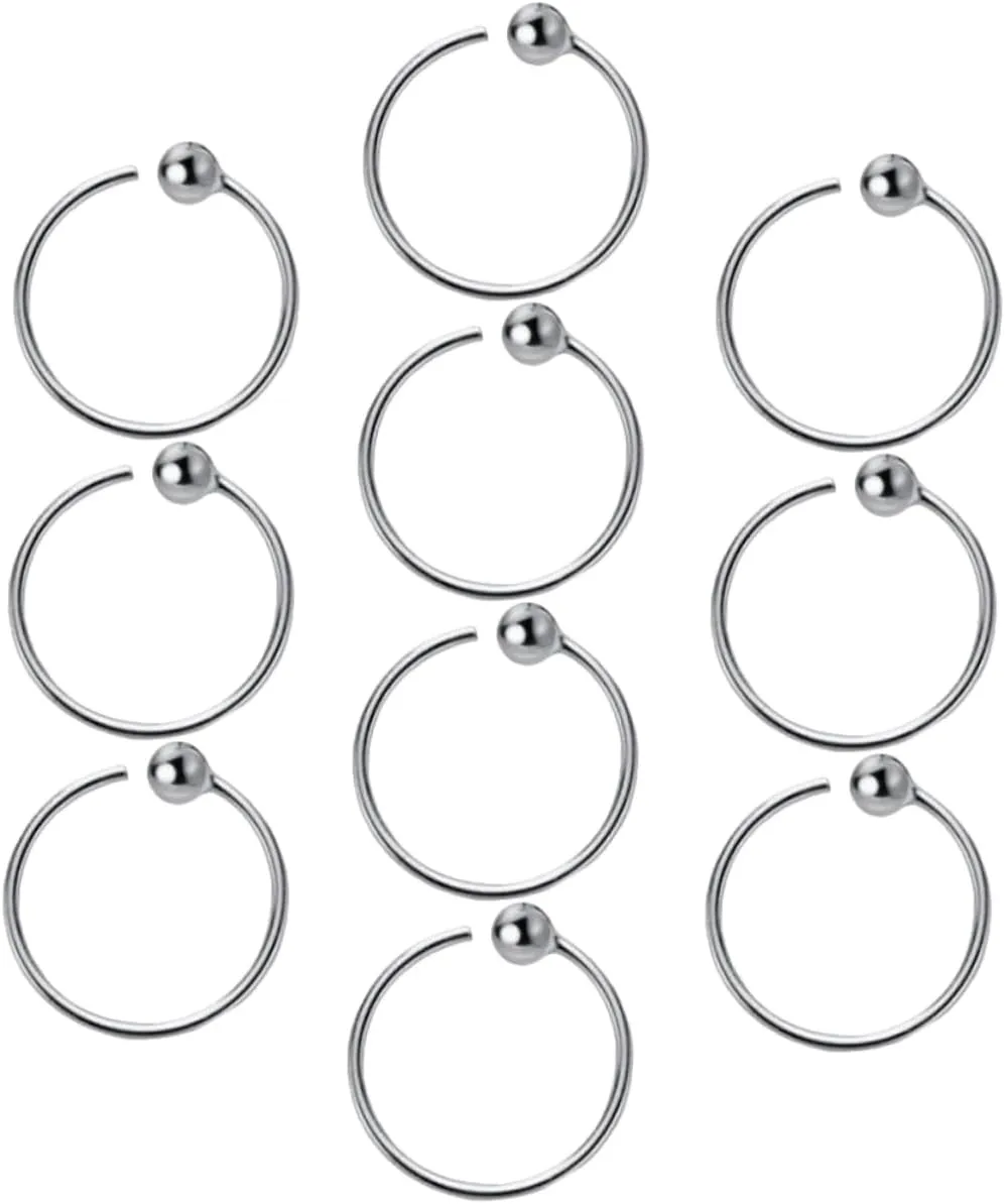 10pcs Small Hoop Earrings Nose Rings for Women Wide Silver Hoop Earrings