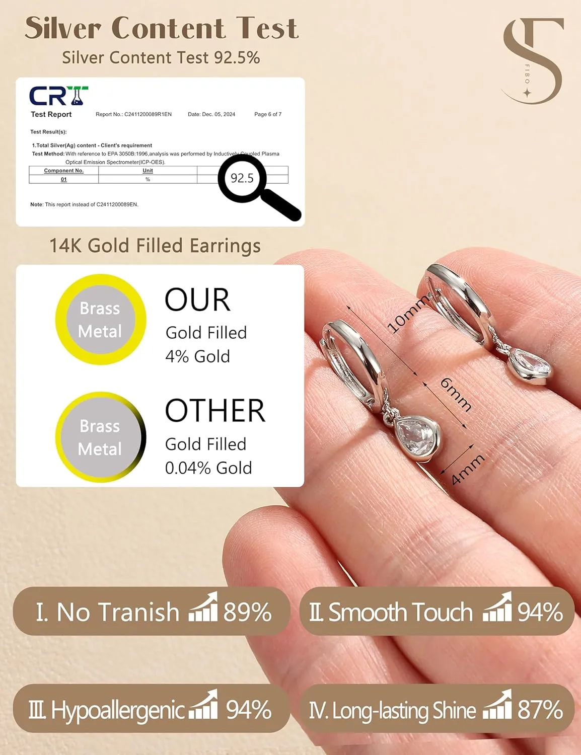 14K Gold Plated S925 Sterling Silver Drop Dangle Earrings for Women - Hypoallergenic Dainty Gold Huggie Hoop Earring CZ Heart Pearl Clam Shell Dainty Charm Drop Dangle Earrings Jewelry Gift