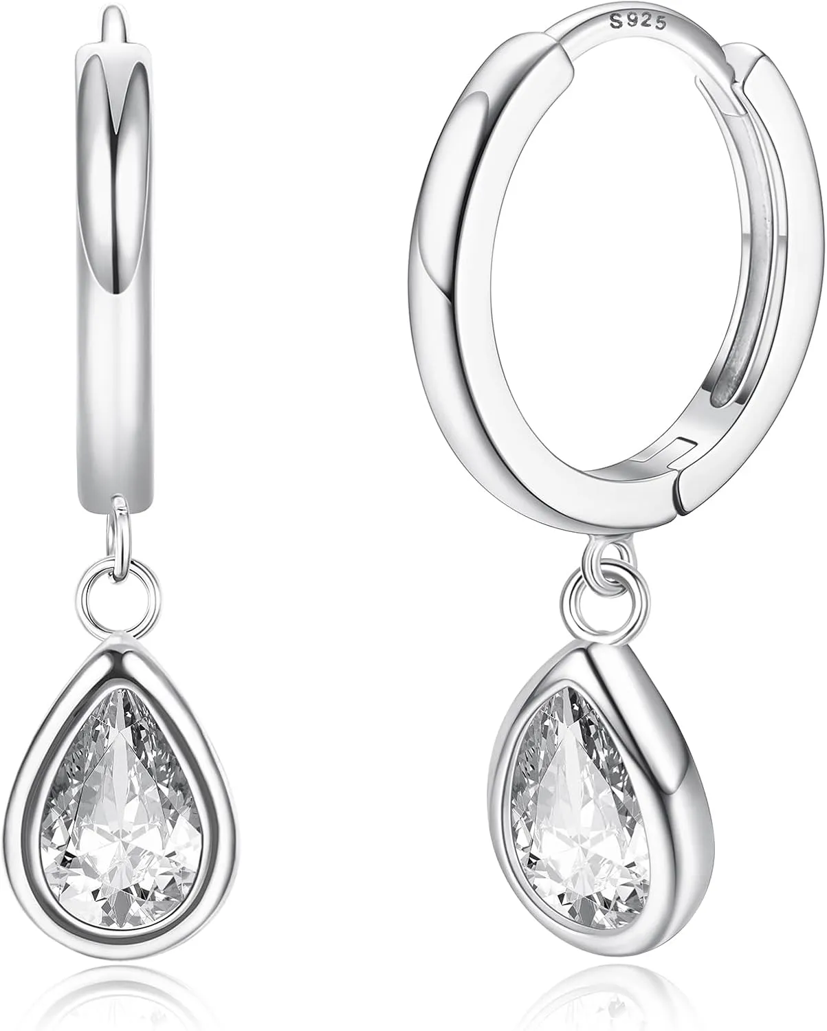 14K Gold Plated S925 Sterling Silver Drop Dangle Earrings for Women - Hypoallergenic Dainty Gold Huggie Hoop Earring CZ Heart Pearl Clam Shell Dainty Charm Drop Dangle Earrings Jewelry Gift