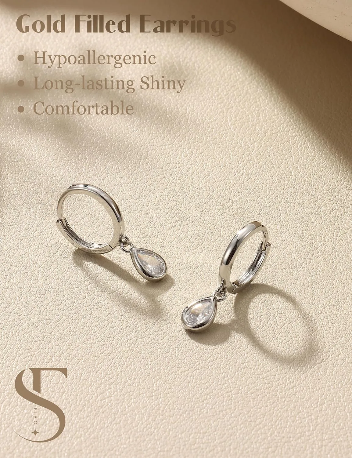 14K Gold Plated S925 Sterling Silver Drop Dangle Earrings for Women - Hypoallergenic Dainty Gold Huggie Hoop Earring CZ Heart Pearl Clam Shell Dainty Charm Drop Dangle Earrings Jewelry Gift