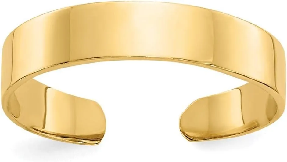 14k Yellow Gold Adjustable Polished Band Toe Ring