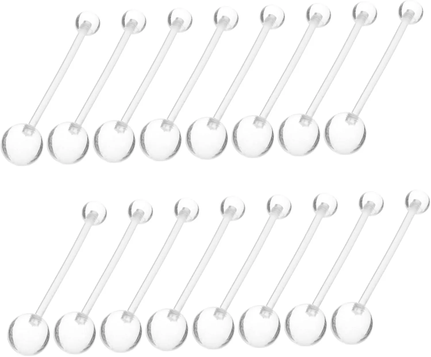 16pcs Clear Belly Rings for Women Acrylic Navel Jewelry Invisible Piercing Retainers for Everyday Wear Pregnancy Flexible Design for Comfort Easy Application