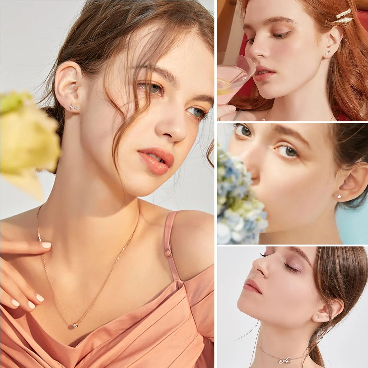 18 Pairs Surgical Stainless Steel Stud Earrings For Women Men 20G Cartilage Earrings Studs Cross Moon Star Small Stud Earrings Black Gold Screw Flat Back Earrings Ear Piercing Studs Set