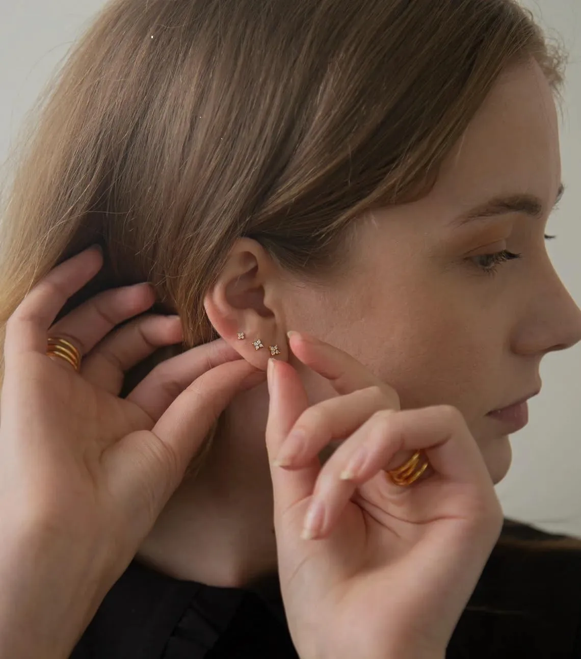 20G/18G/16G Threadless Flat Back Earrings Tiny Nose Stud, Cartilage Tragus Helix Stud Conch Piercing Jewelry