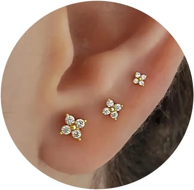 20G/18G/16G Threadless Flat Back Earrings Tiny Nose Stud, Cartilage Tragus Helix Stud Conch Piercing Jewelry