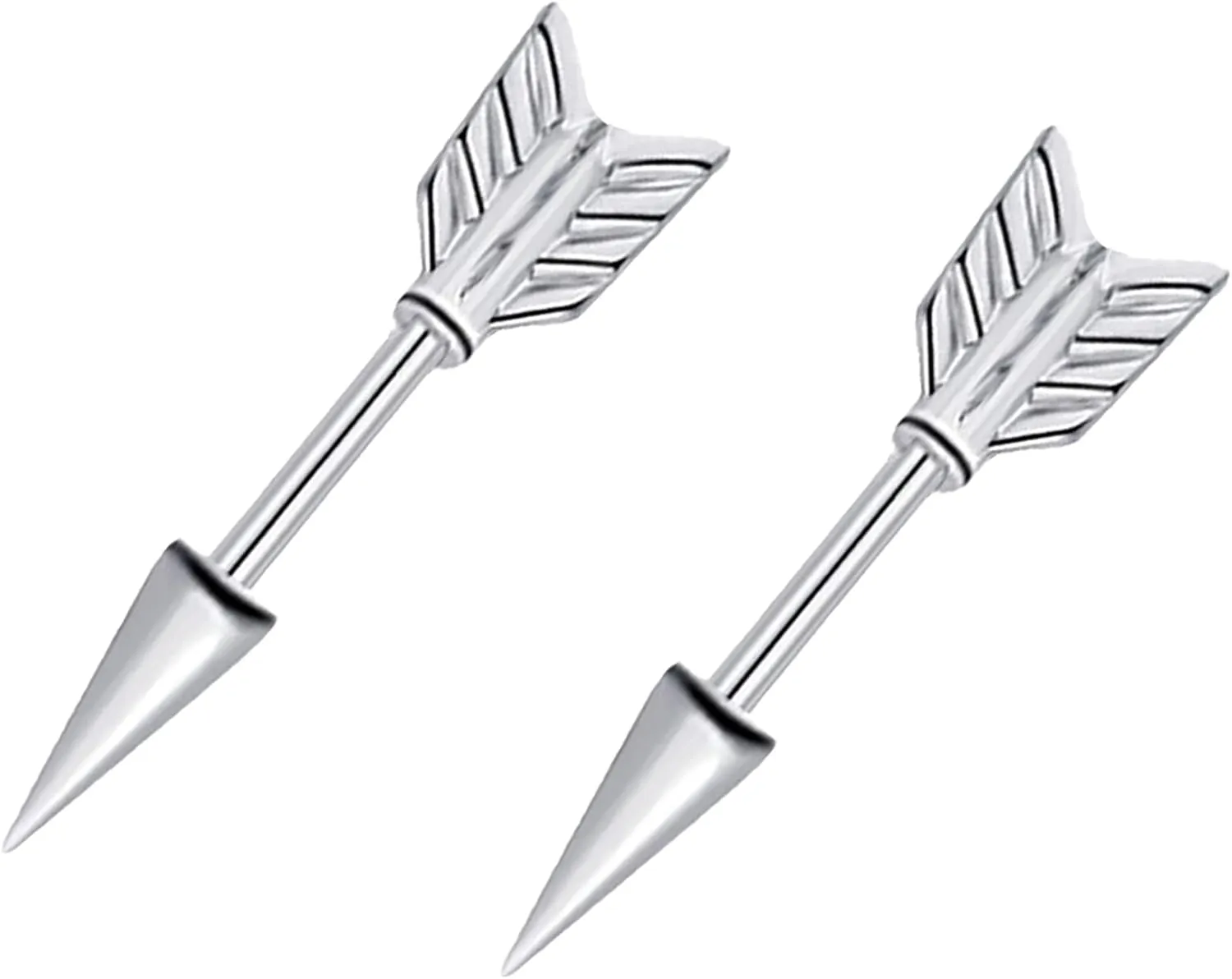 2Pcs 16G Arrow Cartilage Earrings, Surgical Steel Stud Helix Earrings for Helix Piercing, Cartilage Piercing Studs