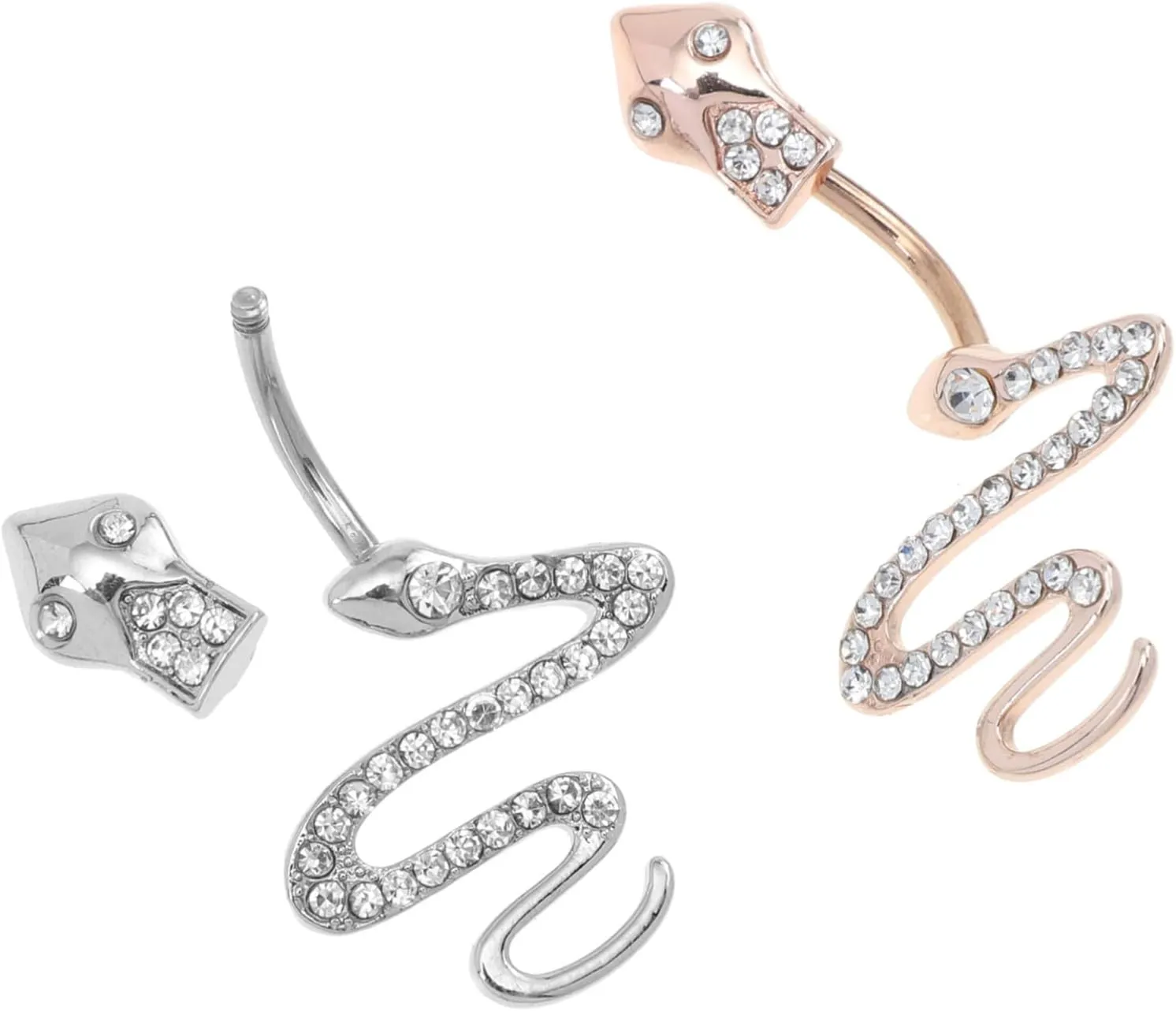 2Pcs Snake Belly Button Rings Navel Jewelry and Stylish Navel Decor for Women Durable Belly Ring