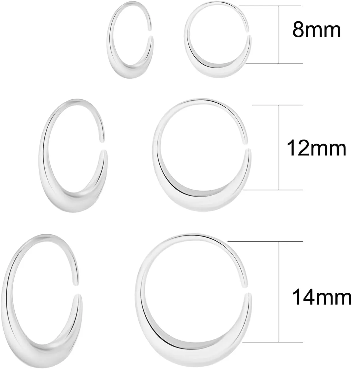 3 Pairs Gold Hoop Earrings for Women Earring Stacks Gold Silver Hoop Earring Sets for Multiple Piercing Hypoallergenic Dainty 14k Gold Plated Small Hoops Huggie Earrings Trendy Womens Jewelry Gifts