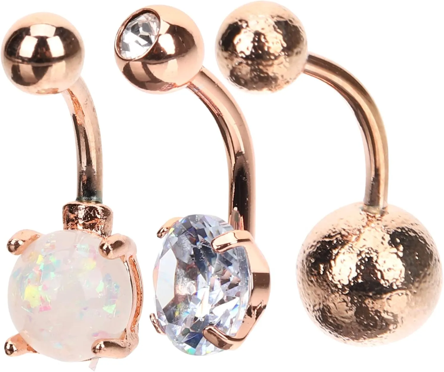 3Pcs Navel Rings Elegant Belly Button Jewelry for Women Comfortable Bars Present for Friends Lovers Design