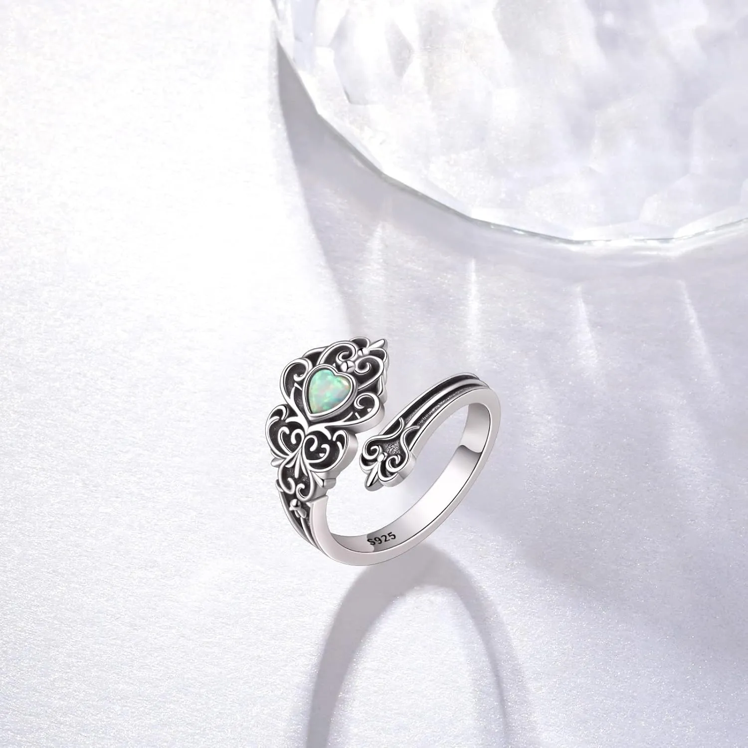 925 Sterling Silver Inspirational Jewelry Rings Adjustable Ring Personality Encouragement Gift for Teens Women