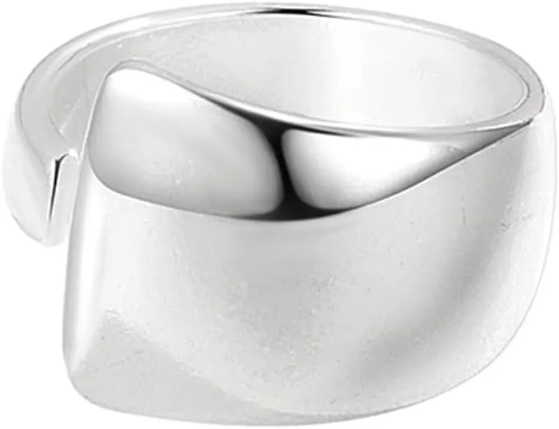 925 Sterling Silver Rings Handmade Rings Adjustable Open Teardrop Rings Waterdrop Ring for Women