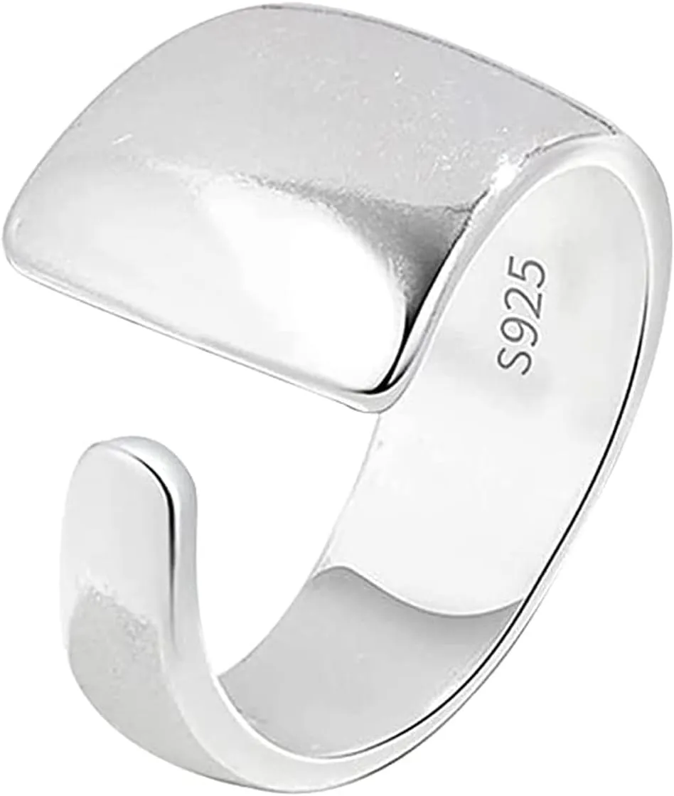 925 Sterling Silver Rings Handmade Rings Adjustable Open Teardrop Rings Waterdrop Ring for Women