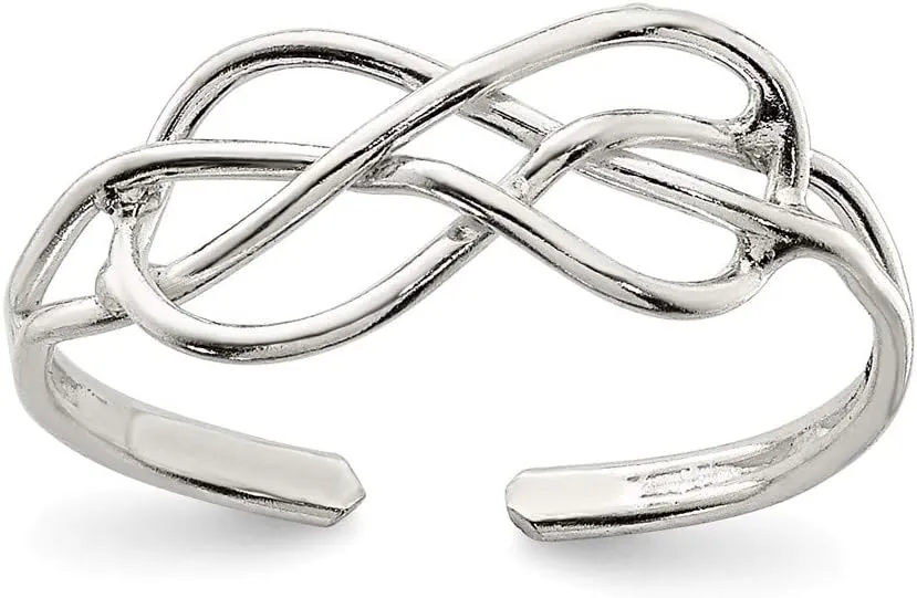 925 Sterling Silver Solid Toe Ring Adjustable