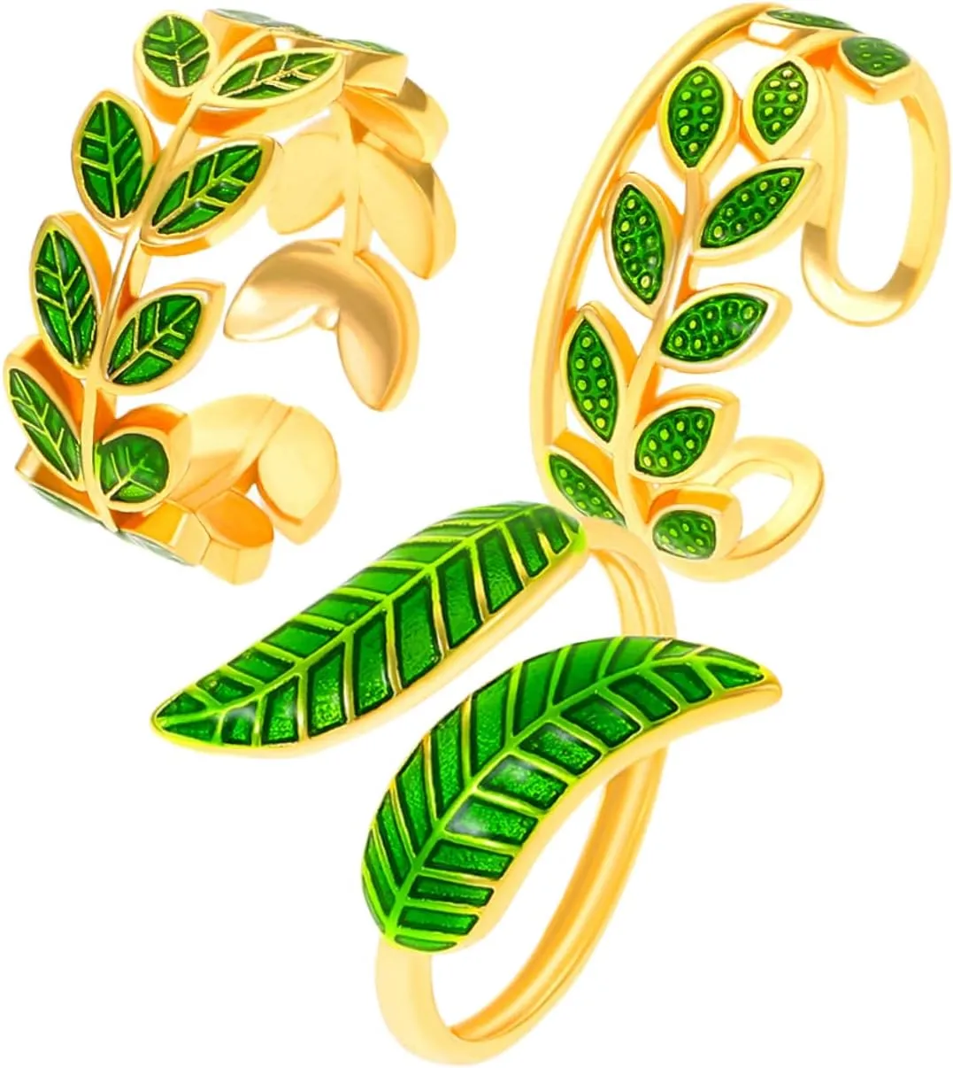Adjustable Leaf Ring Women's Fashion Ring Leaf Jewelry for Small Fingers