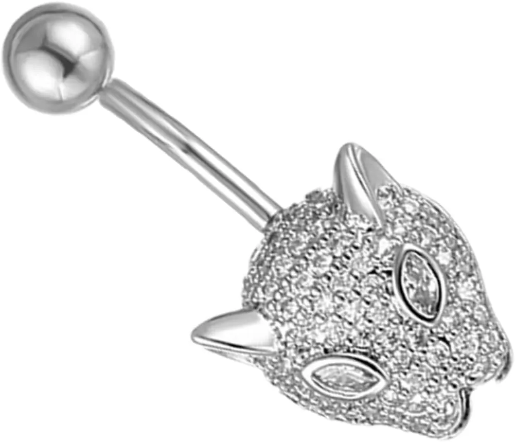 BESPORTBLE Belly Button Ring for Women Animal Shape Navel Nails Black Comfortable Wear Perfect Present for Birthday Christmas