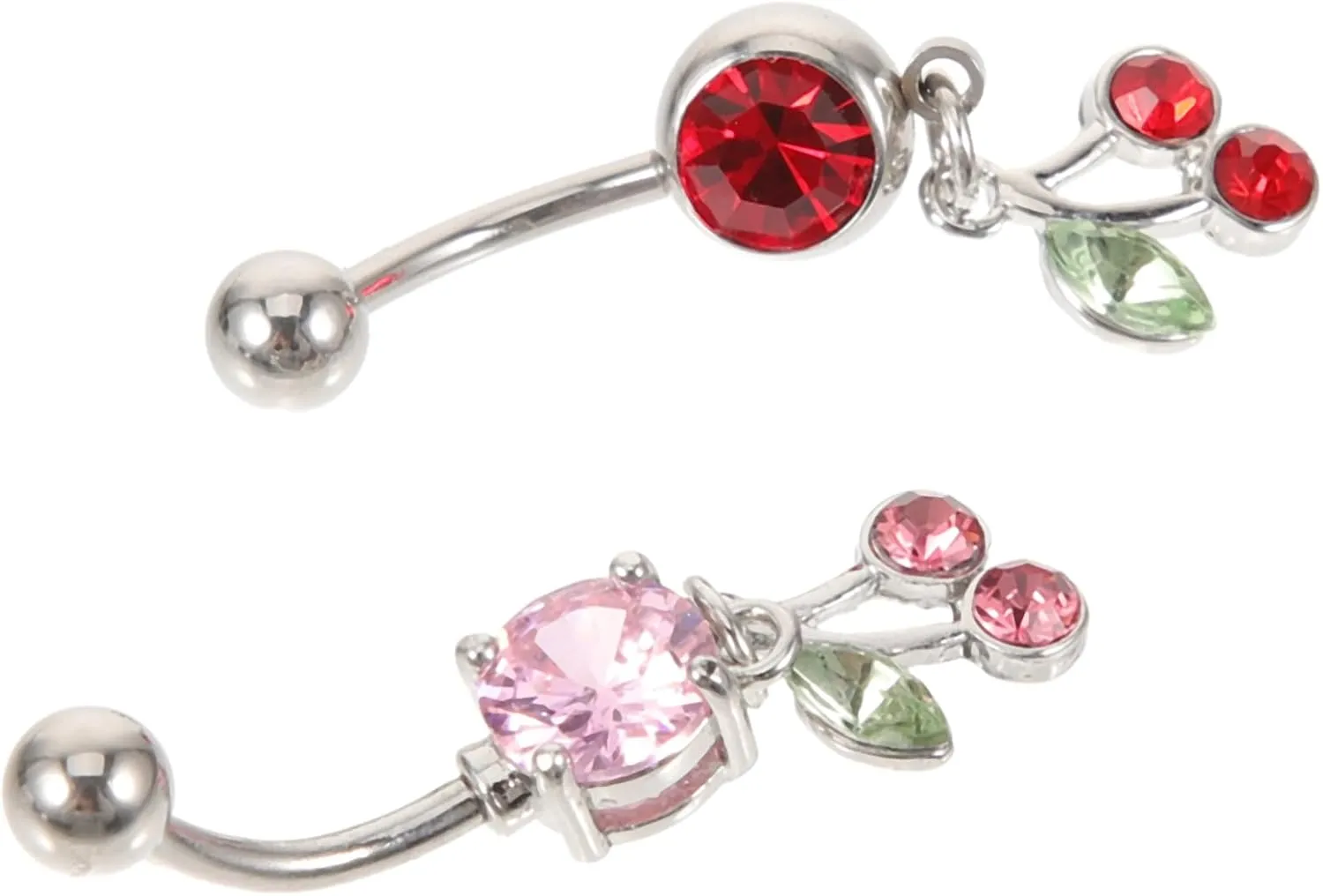 BESPORTBLE Cherry Belly Button 2pcs Navel Jewelry for Women Fashionable and Unique Belly Rings