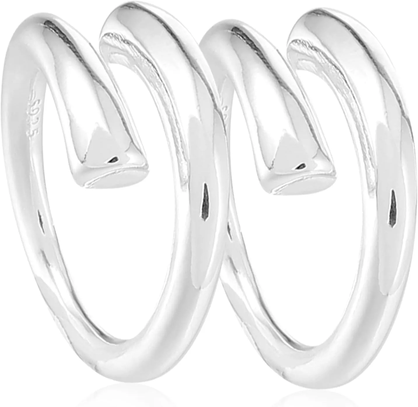 BESPORTBLE Elegant S925 Silver Women's Ring Set Stackable Rings Adjustable Jewelry for Women for Occasions