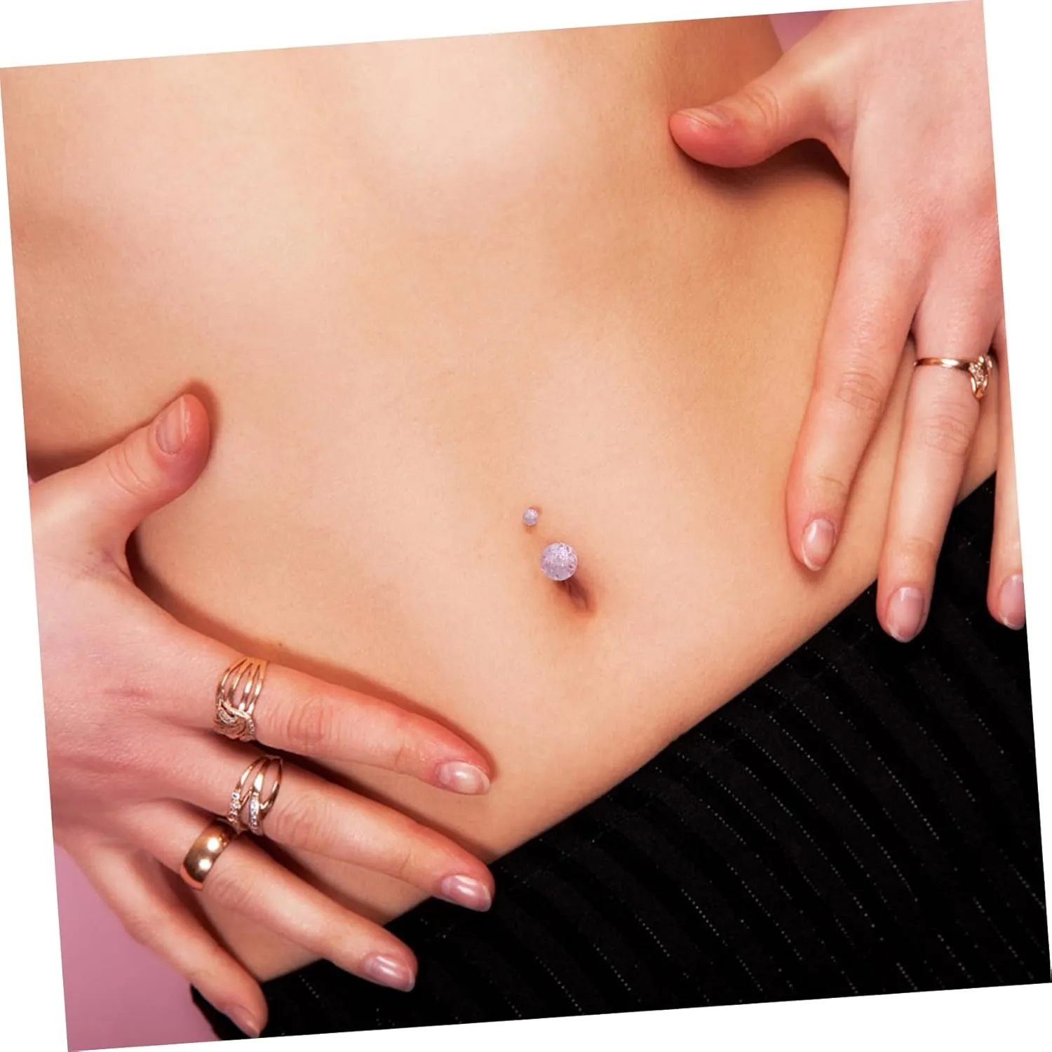 BESPORTBLE Navel Nail Bellybutton Hoop Belly Button Cute Belly Button Belly Decoration Metal Belly Ring Metal Navel