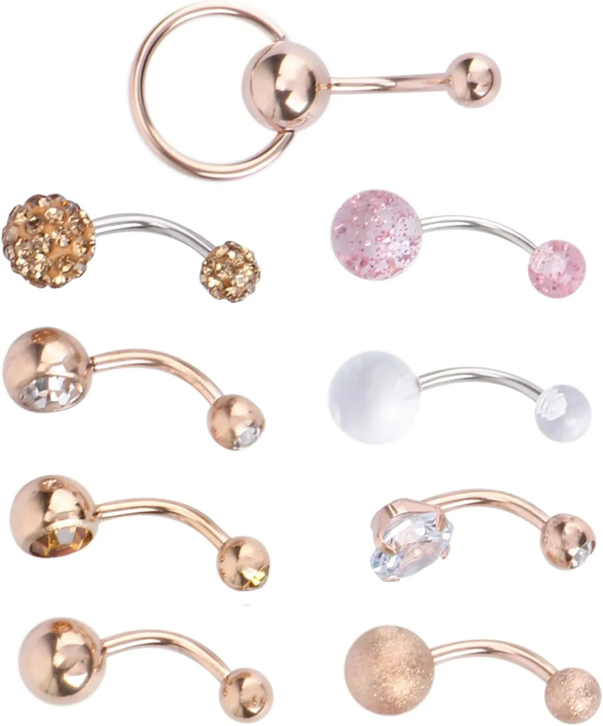 BESPORTBLE Navel Nail Bellybutton Hoop Belly Button Cute Belly Button Belly Decoration Metal Belly Ring Metal Navel