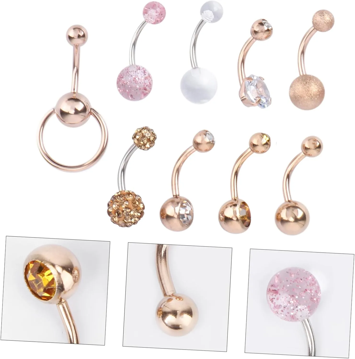 BESPORTBLE Navel Nail Bellybutton Hoop Belly Button Cute Belly Button Belly Decoration Metal Belly Ring Metal Navel