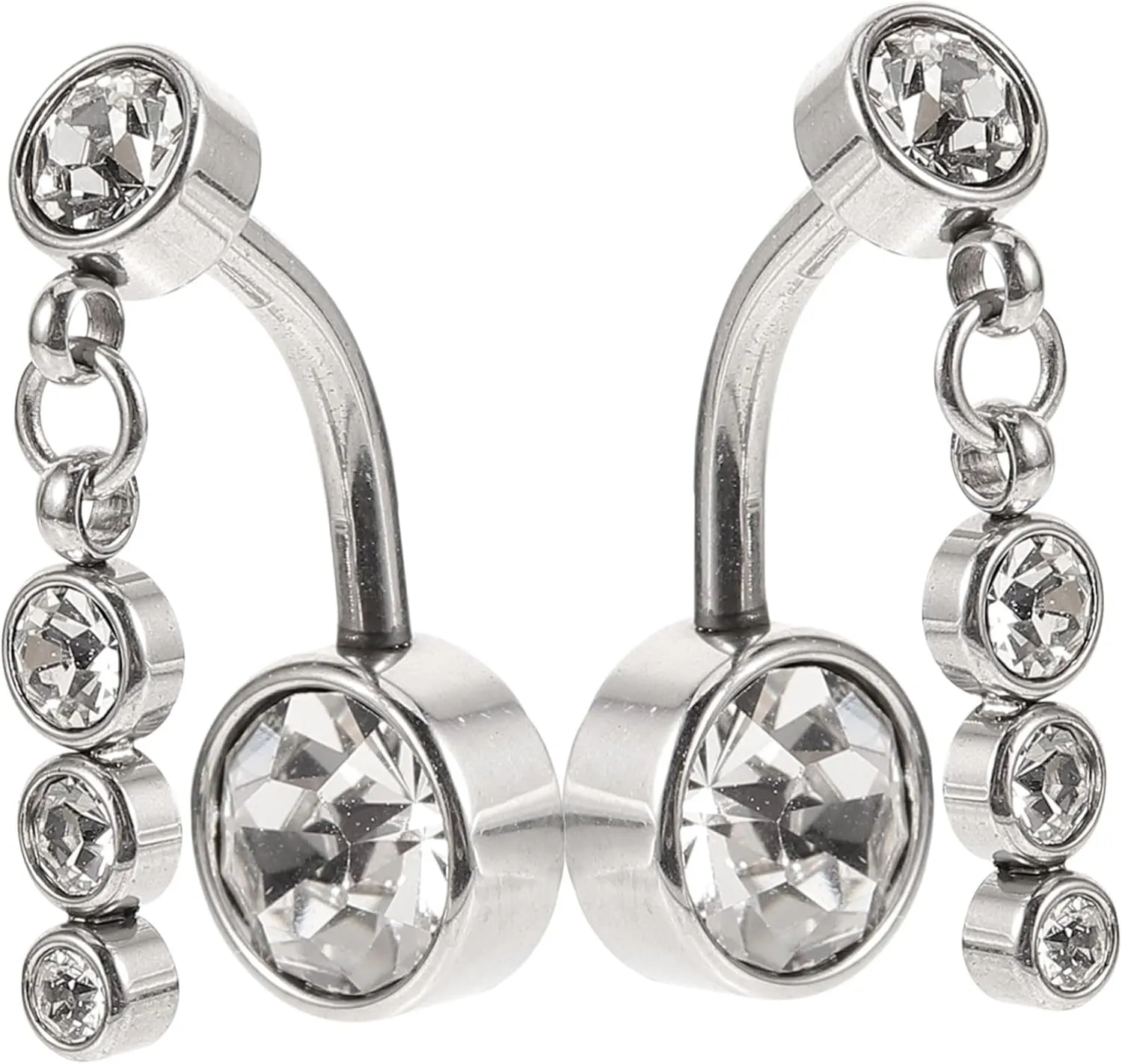 BESTYASH 2pcs Rhinestone Belly Button Rings for Women Decorative Navel Piercing Jewelry Chic Belly Piercing Accessories for Beach Parties Cosplay and Fashionable Events