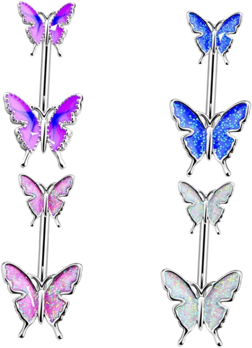 BESTYASH Chic Butterfly Navel Rings for Women and Comfortable Body Piercing Jewelry