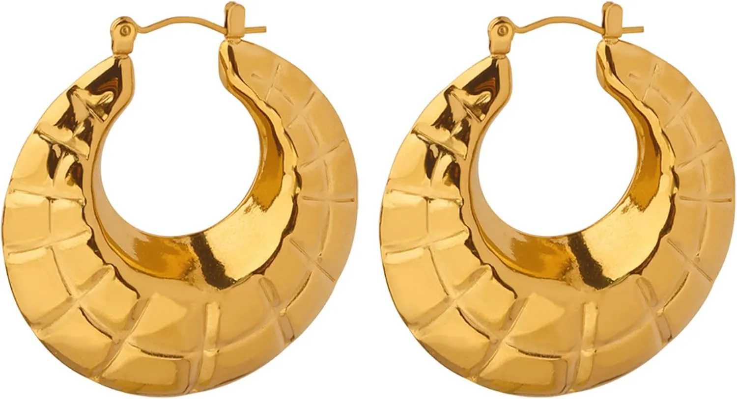 Big Hoop Earrings - 18K Gold Plated Cartilage Piercing Earrings, Huggie Hoop Earrings for Women, Hypoallergenic Hoop Earrings Jewelry Gift