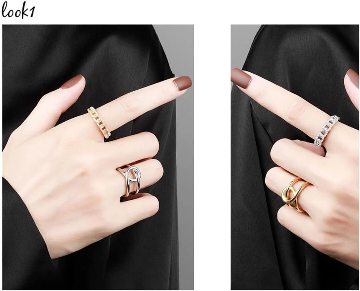 Braided Crossover Rings for Women Gold Silver Statement Rings Simple Adjustable Open Rings Thumb Finger Rings