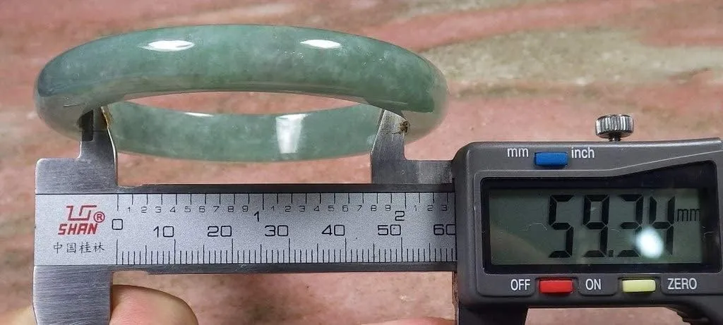 Certified Hand Carved Green 100% Natural Myanmar Burma A Jade Jadeite Bangle Bracelet 59mm 419694