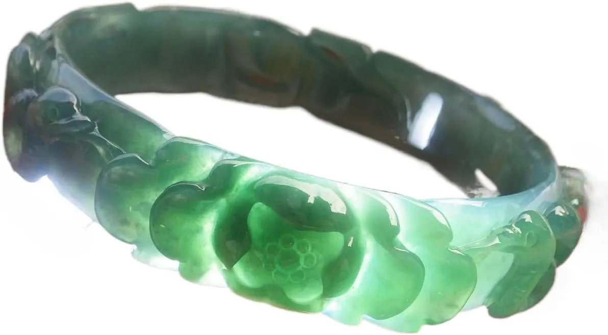 Certified Icy Green A JADE Jadeite Snake Bangle Bracelet 65mm 200119 AS