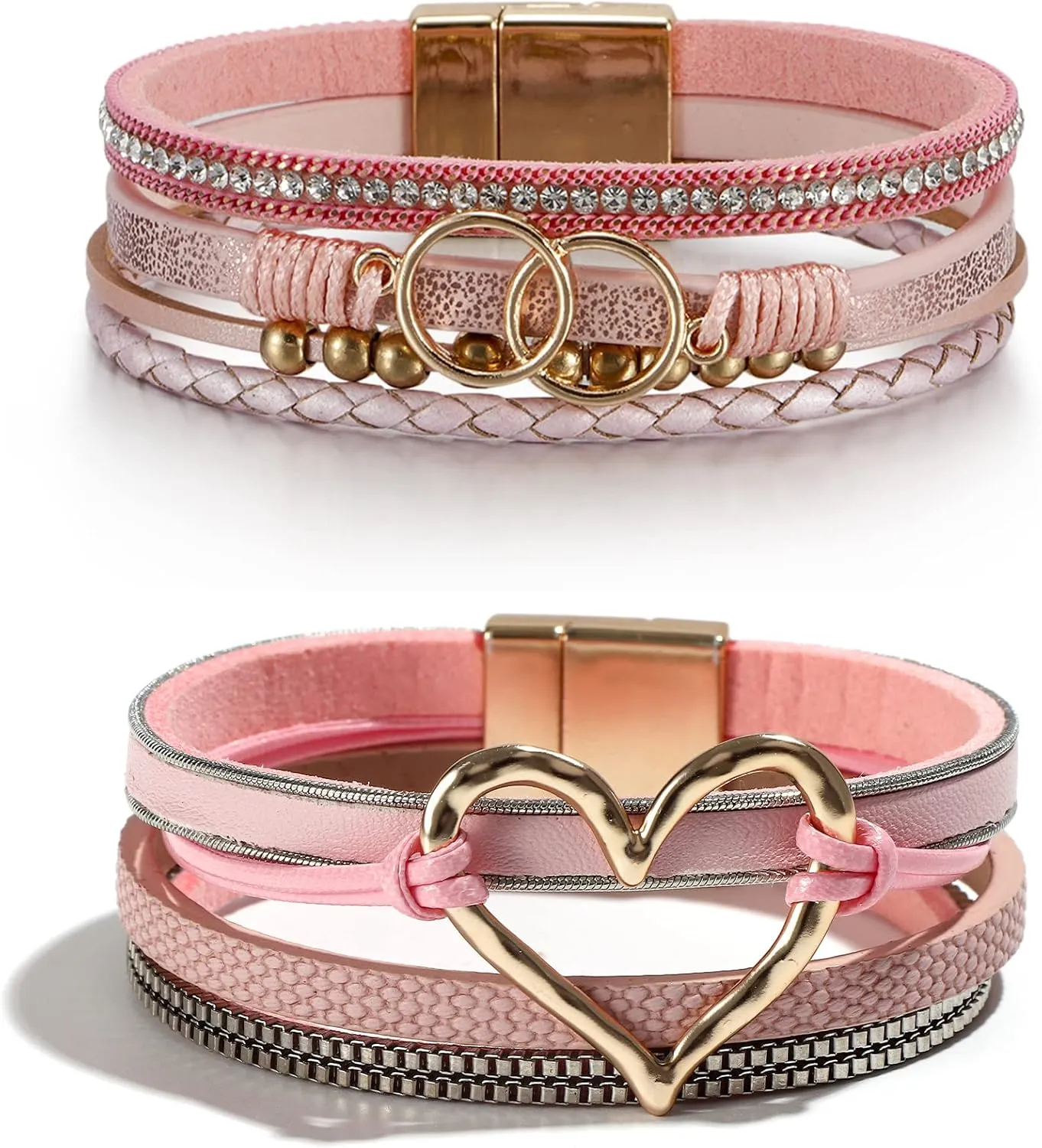 choice of all Leather Bracelets for Women Wrap Bracelets for Women Charm Bracelets Heart Wrap Bracelet Trendy Jewelry Gifts
