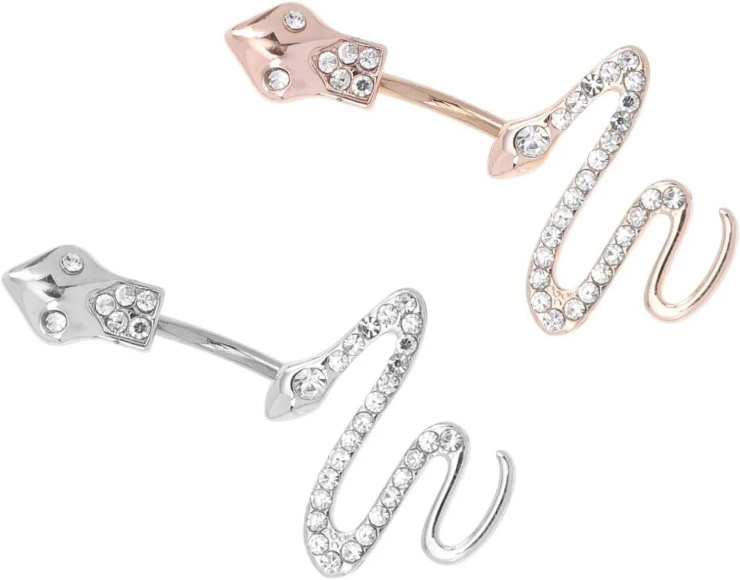 CLISPEED 2pcs Snake Belly Button Chic Navel Jewelry Smooth Polished Decor for Women Attractive Body Piercing Accessories Comfortable Wear for Daily Use