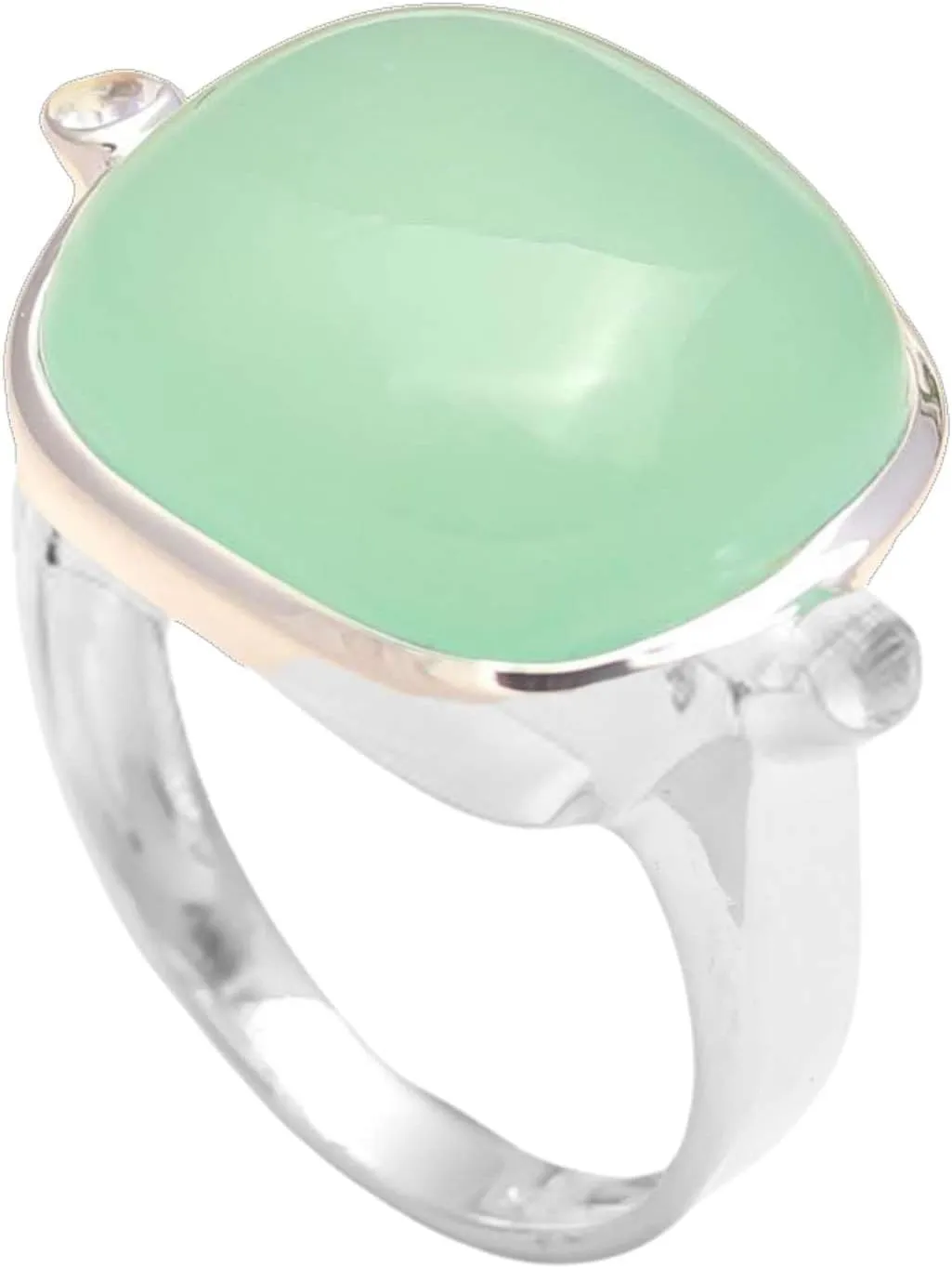 Cocktail Rings for Women Green Aqua Chalcedony Rings 925 Statement Jewelry Rings, Handmade Jewelry, Birthdays, Engagement Ring for Her
