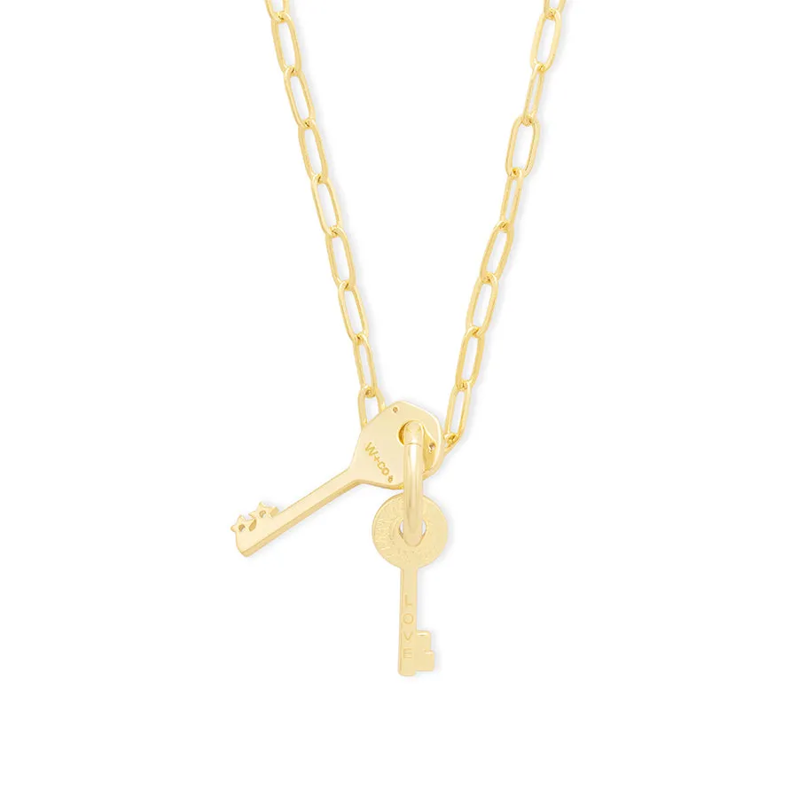 Cosmic Keys Gold Necklace