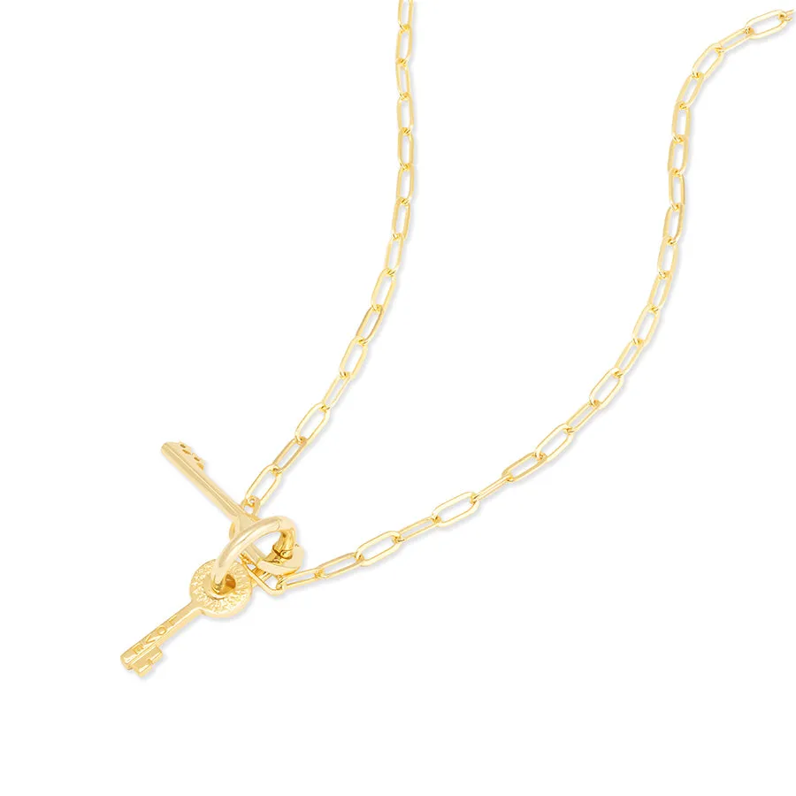Cosmic Keys Gold Necklace