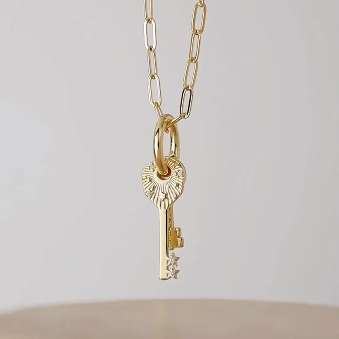 Cosmic Keys Gold Necklace