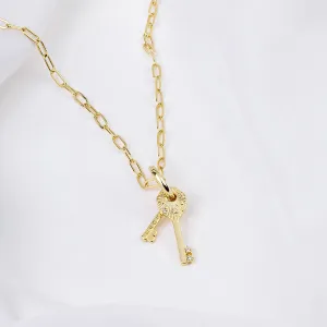 Cosmic Keys Gold Necklace