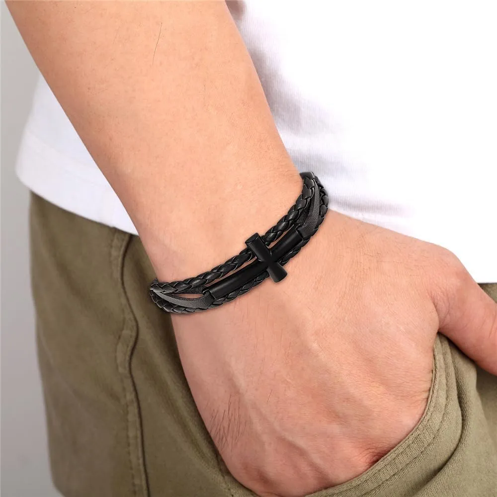 Cross Bracelet for Men Bracelets Stainless Steel