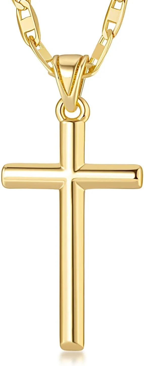 Cross Necklace Gold Cross Necklaces for Women 14K Gold Chain Necklace for Women Hypoallergenic Faith Pendant Womens Necklace