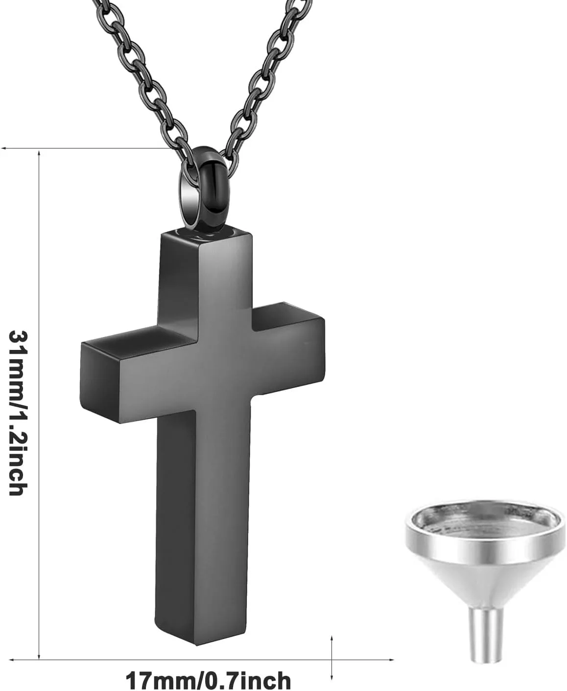 Cross Urn Necklaces for Ashes Stainless Steel Religious Cross Ashes Necklace Pendant for Men Women Cremation Jewelry for Ashes of Loved Ones