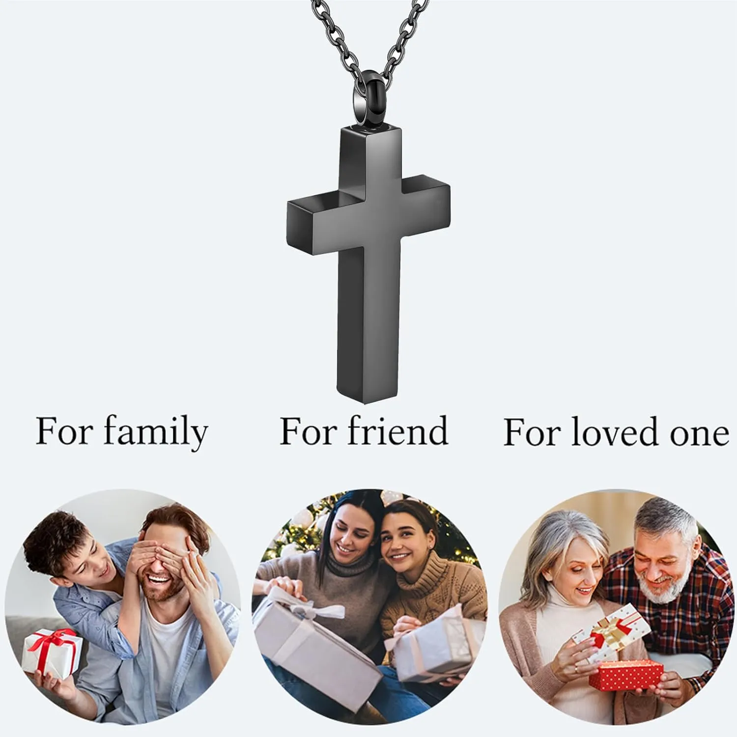 Cross Urn Necklaces for Ashes Stainless Steel Religious Cross Ashes Necklace Pendant for Men Women Cremation Jewelry for Ashes of Loved Ones