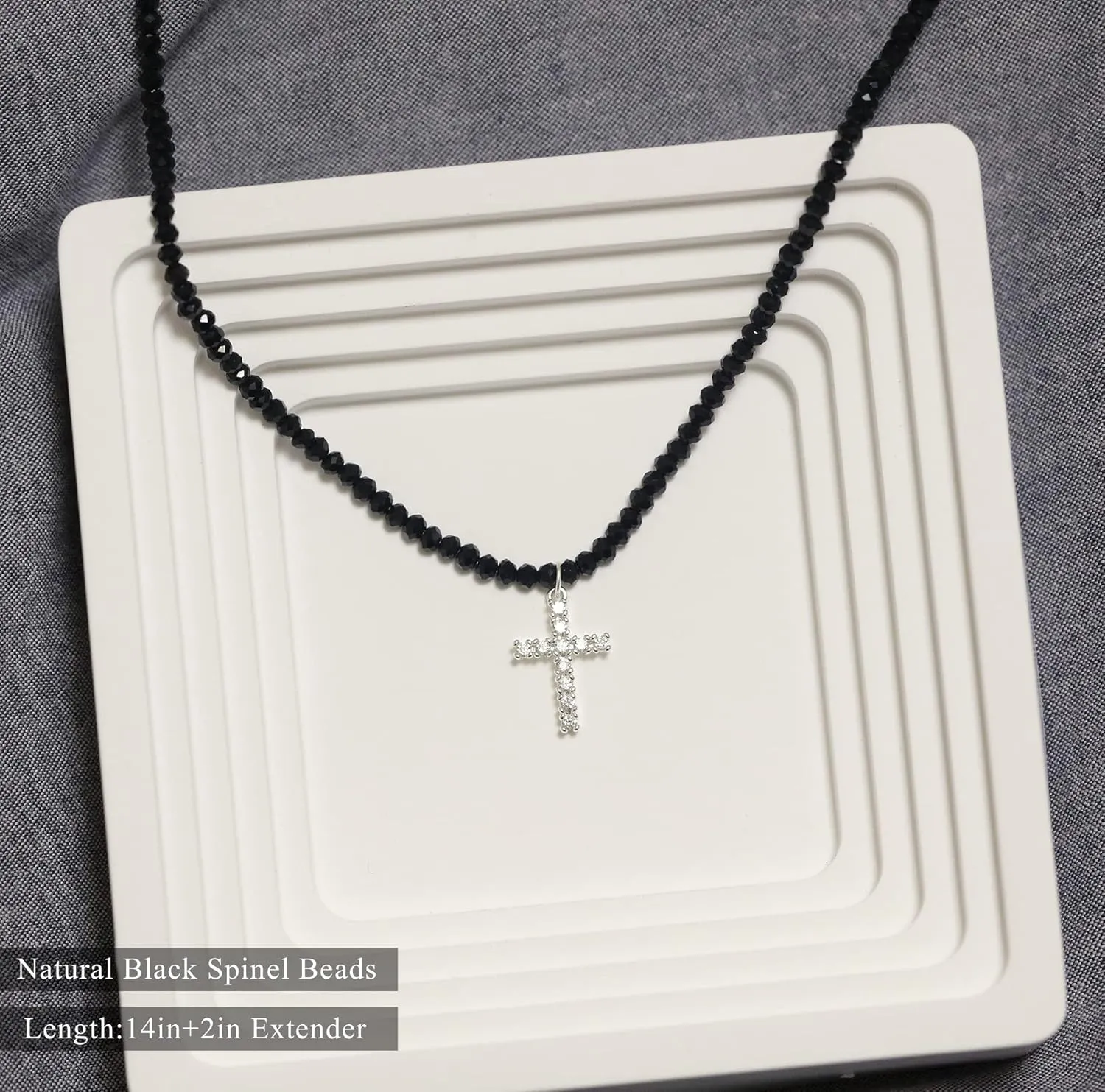 DEARMAY Dainty Cross Necklace for Women, Dainty 14k Gold Filled/Silver Cross Necklaces Simple Layered Small Cross Choker Necklace Thin Chain Necklaces Aesthetic Jewelry for Women Gift