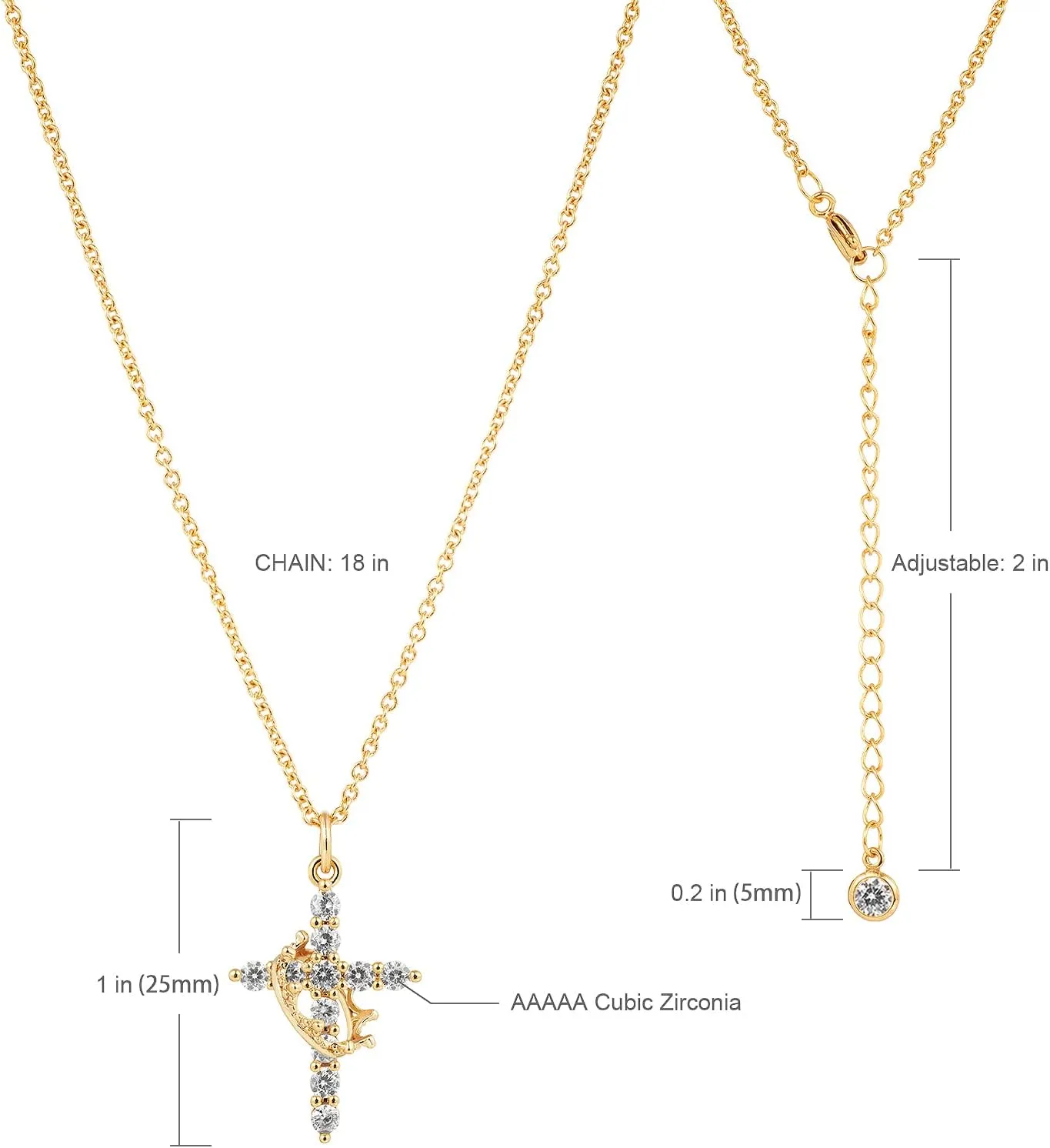 DEARMAY Dainty Cross Necklace for Women, Dainty 14k Gold Filled/Silver Cross Necklaces Simple Layered Small Cross Choker Necklace Thin Chain Necklaces Aesthetic Jewelry for Women Gift