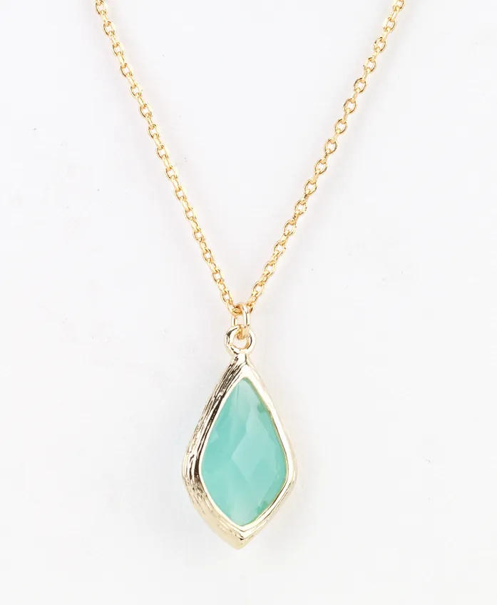 Diamond Droplet Necklace in Blue Hues