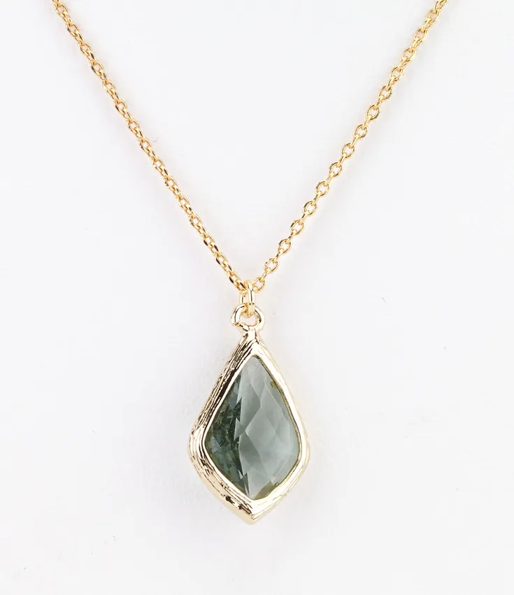 Diamond Droplet Necklace in Blue Hues