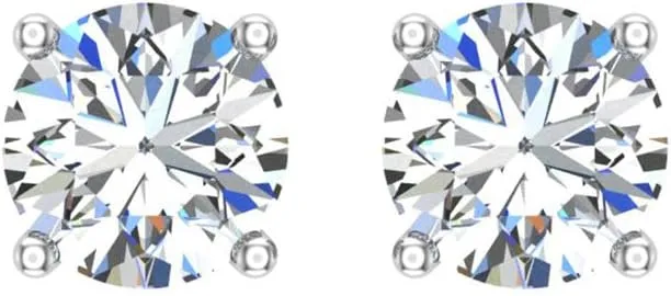 Diamond Stud Earrings for women-mens 14K White Gold 0.06 ct t.w. Gift box Authenticity Cards