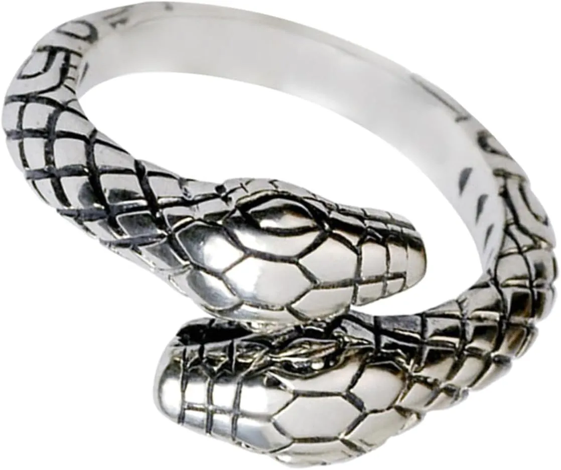 Didiseaon Retro Snake Shaped Ring Punk Jewelry for Women Men Vintage Adjustable Ring