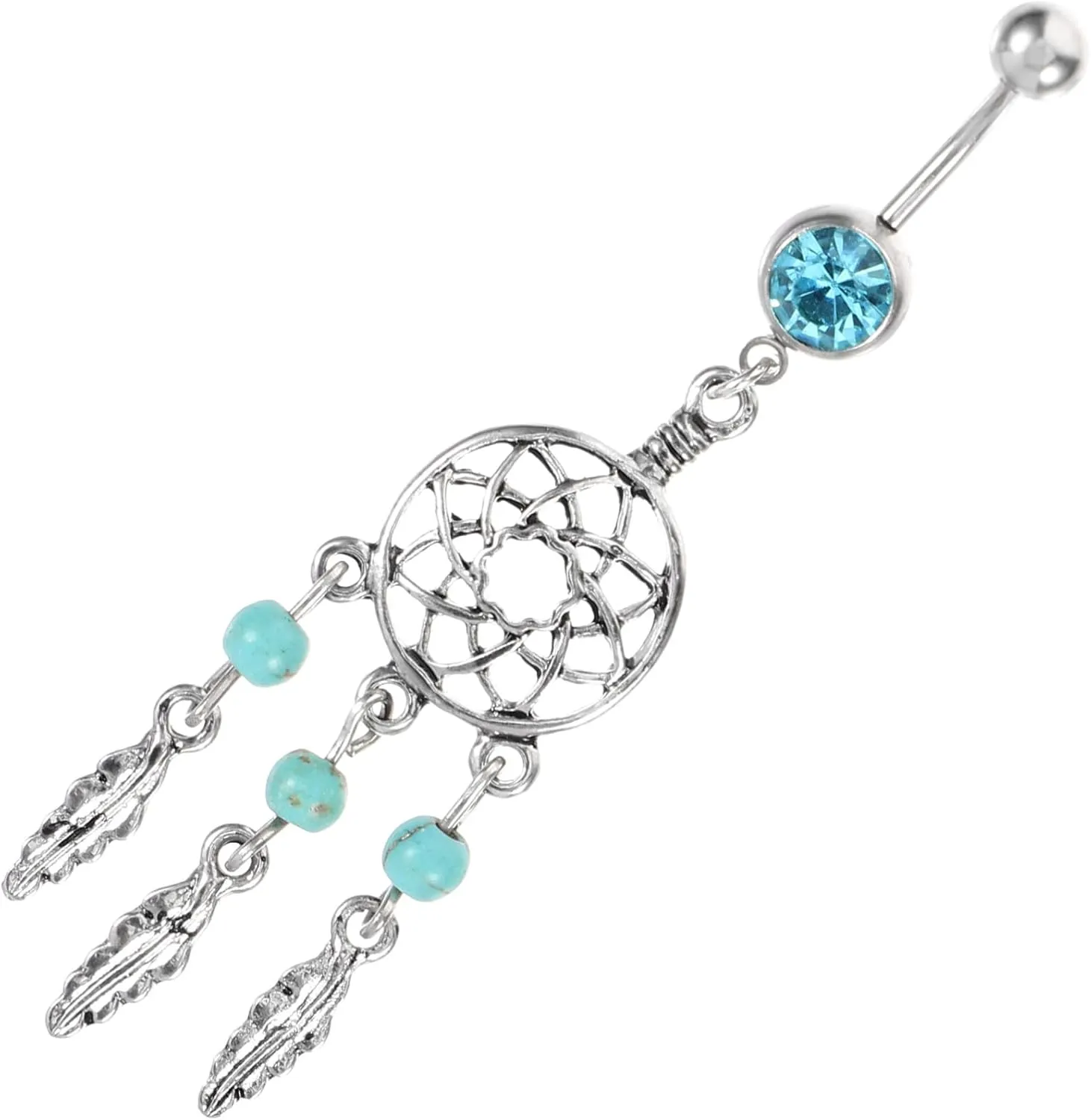 Dream Catcher Navel Ring for Women Plated Belly Button Jewelry Comfortable Body Pierced Decoration for Parties and Clubs Stylish and Lightweight Design