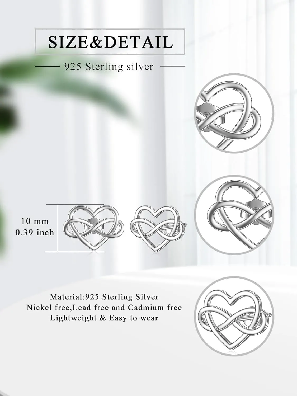 Earship Celtic Knot/Tree of Life/Heart Stud Earrings 925 Sterling Silver Small Celtic Stud Earrings for Women Irish Gifts Mother's Day Birthday Gifts for Women Wife Mom Grandma