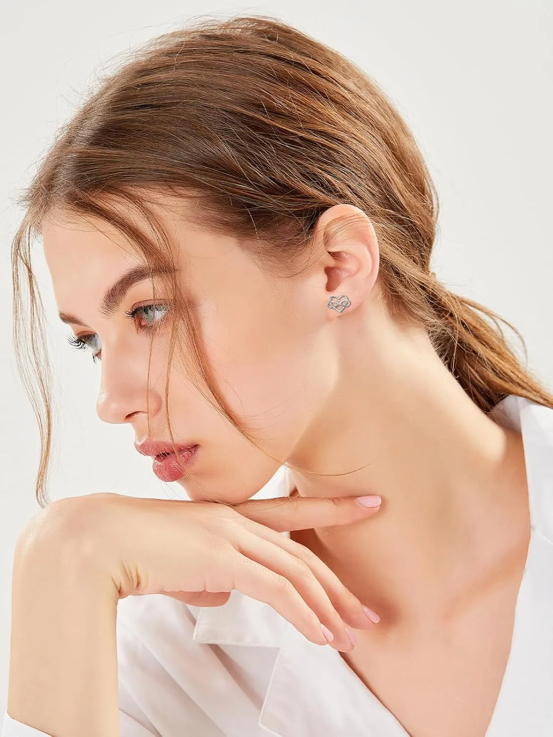 Earship Celtic Knot/Tree of Life/Heart Stud Earrings 925 Sterling Silver Small Celtic Stud Earrings for Women Irish Gifts Mother's Day Birthday Gifts for Women Wife Mom Grandma